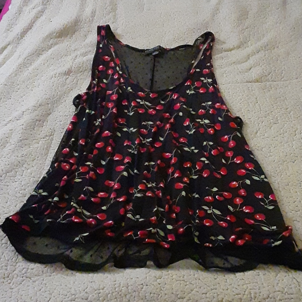 Cherry sheer tanktop